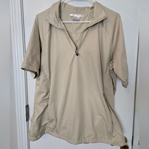 Nike Golf Climafit Beige Short-Sleeve Quarter-Zip Pullover Size XL